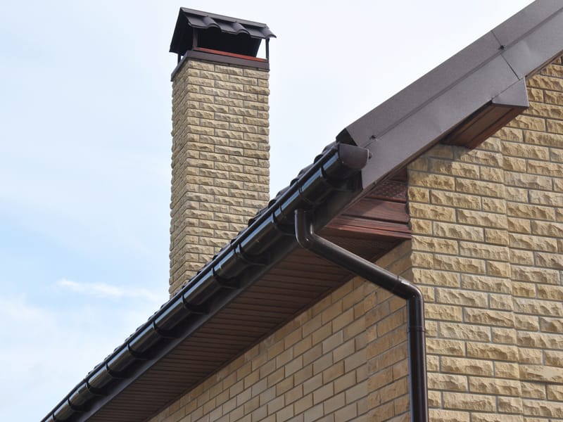 New black guttering and downpipe