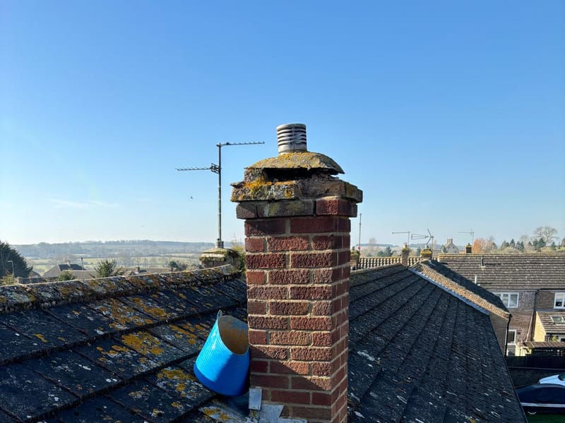New lead flashing fitted around a chimney